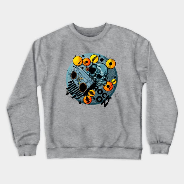 Rock On Crewneck Sweatshirt by Jarrodjvandenberg